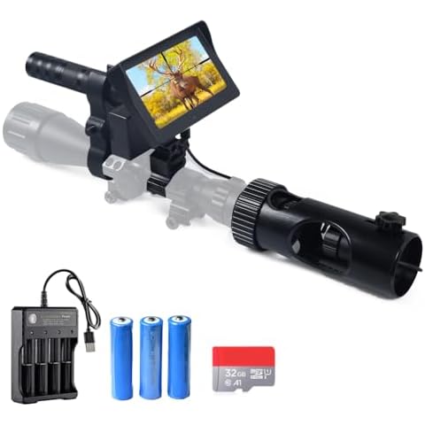 KOLINLOV Night Vision Scope for Riflescope Long Viewing Range Night Hunting Clear Vision with Camera Infrared Flashlight and 4.3 inch Display Screen (4.3“ Video) Cover