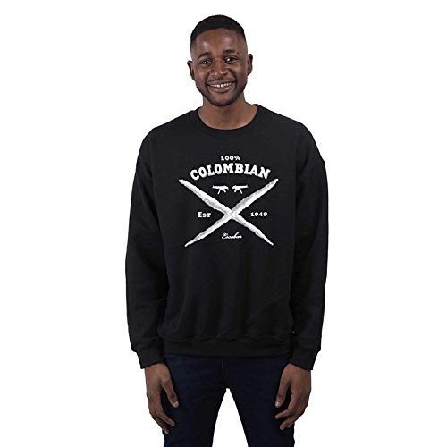 Bang Tidy Clothing Mens 100% Colombian Drug Cocaine Jumper Pablo Escobar Sweater Sweatshirt Black L