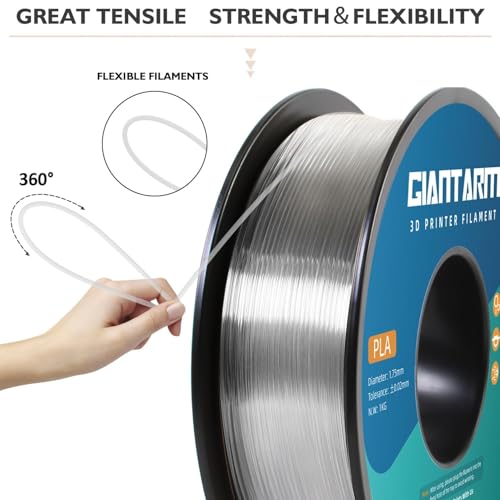 PLA Filament 1.75mm, GIANTARM Classic PLA 3D Printer Filament 1kg Spool (Transparent)… - 5