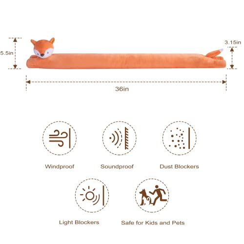 My OLi 36" Under Door Draft Stopper Stuffed Fox Heavy Duty Door Draft Blocker Noise Dust Wind Stop Soundproof Energy Saver for Indoor Home Children's Room - Image 3