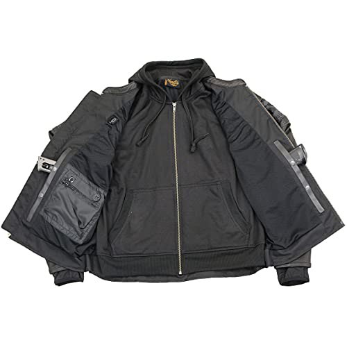 Milwaukee Leather Mlm1563 Men's Black Leather Scooter Style Motorcycle Jacket With Reflective Skulls W/Hoodie - 2X-Large #TOP6