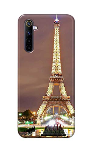 Image of PRINTFIDAA Lovers Famous Place Eiffel Tower in Paris Printed Designer Hard Case for Realme 6 Pro (6.6 inch) Back Cover -(e) RPM1009