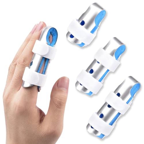 3 Stück Fingerschiene,Aluminium Doppelstück Finger Schiene,Fingerschutz bei Verletzung,Fingerschiene Mittelfinger Kleiner Finger Ringfinger,Stacksche Schiene Set für Ruhigstellung Stützschutz (S/M/L)
