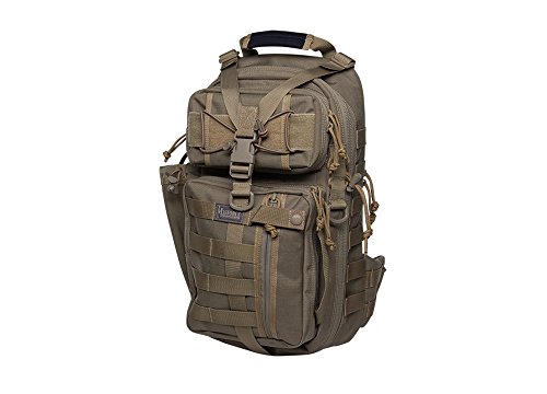 Sac bandoulière tactique MOLLE kaki en nylon léger avec multiples poches de taille M Magforce