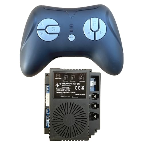 JIARUIXIN HY2005RX-RM-24V 2.4G Black Remote Control and Receiver, for Kids Ride On Toys, 24 Volt Control Box Motherboard Accessories Ride On Car Replacement Parts