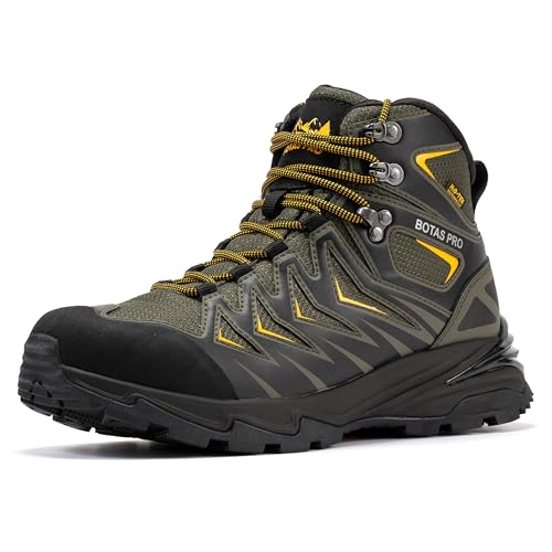 BOTAS PRO Men's Waterproof Hiking Boots, 6 Inch Slip Resistant Light Weight Outdoor Boots(BP22111-11.5)