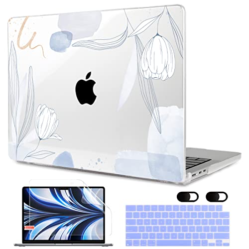 Image of MEEgoodo Case for M5 /M4 /M3 /M2 MacBook Air 13 inch 2026 2025 2024 2022, Fit Model A3449 /A3240 /A3113 /A2681, Case Compatible with MacBook Air 13.6-inch, Floral 33