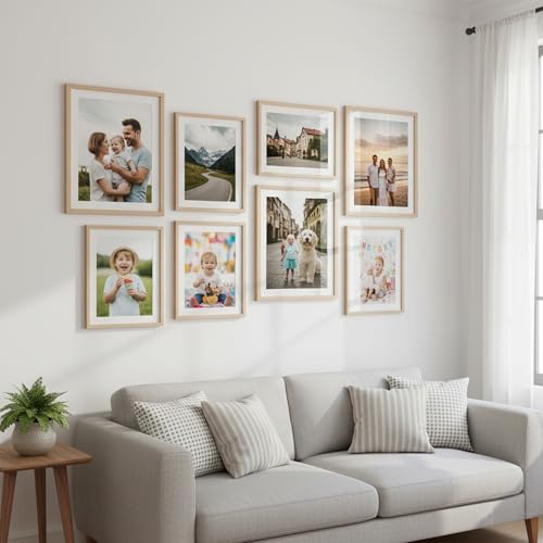 Image of kotart Photo Frame For Wall decoration | Wooden Frames For living room Office | Aesthetic Frames For Wall Decor Gifts | Photo frame for Home Decor Bedroom | Set of 8