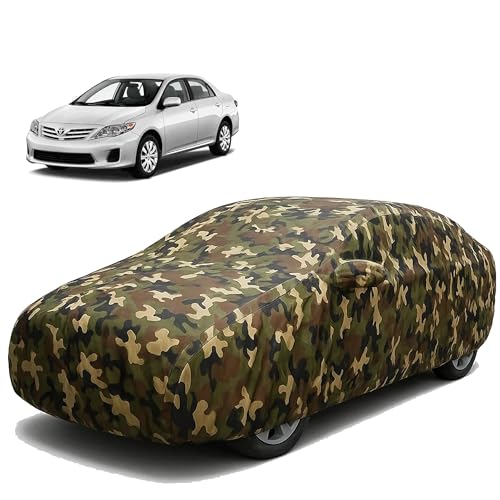 Image of Sulfar 100% Waterproof Car Body Cover for Toyota Corolla - Triple-Stitched Dustproof UV, Heat & Rain Protection with Mirror Pockets, Full-Bottom Elastic & Free Storage Bag - All-Weather Indoor Outdoor