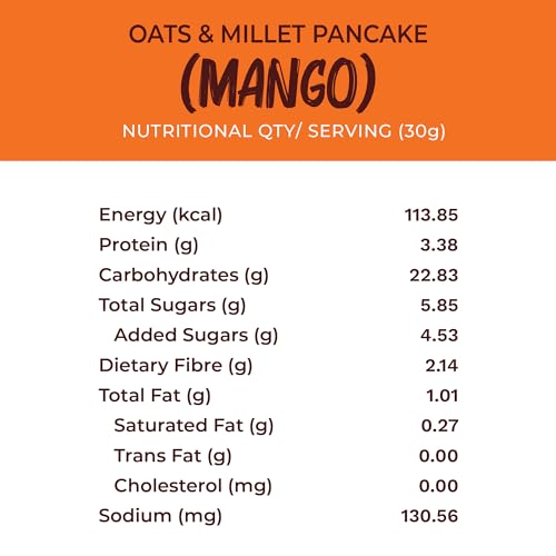 Image of foodstrong Oats And Millets Mango Pancake Mix | High Protein & Fibre | No Maida, Refined Sugar - Made With Jaggery | Eggless Instant Breakfast Mix | 250 Gram X Pack Of 2