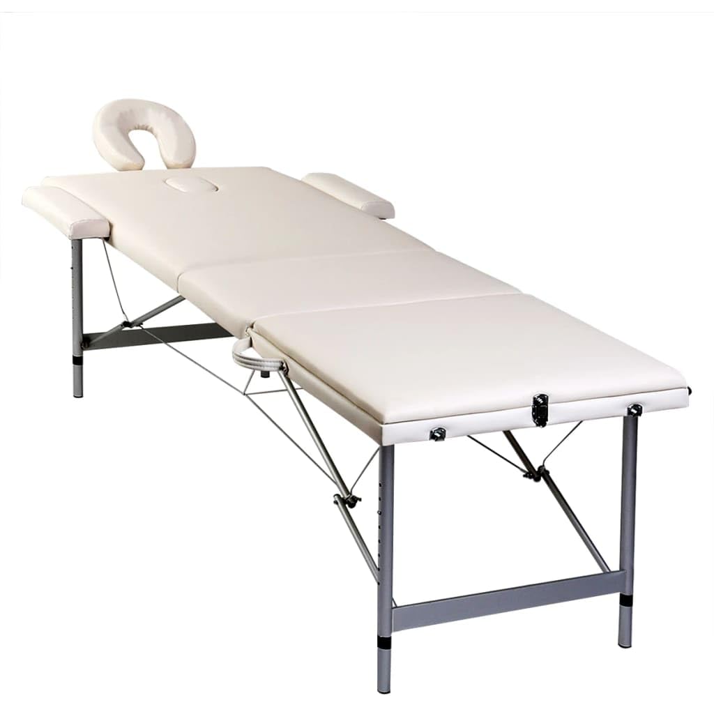 Generisch Massagetisch mit Aluminiumrahmen, faltbar 3 Zonen Creme-Weiß,Gesundheit & Schönheit,Körperpflege,Massage & Entspannung,Massagetische,15.85KG,110089