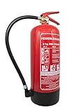Sensorit 6kg ABC Pulverlöscher Feuerlöscher mit Manometer, Wandhalterung und Kunststoffstandfuß mit Schlauchhalter, Werksendkontrolle 2023 MPA-Dresden