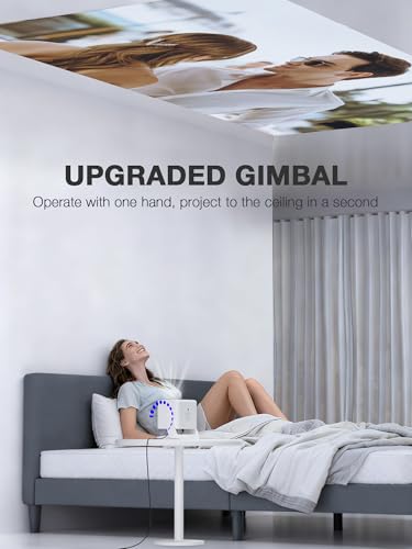 Image of 【Built in Netflix App & 3000 ANSI】Smart Mini Projector with WiFi and Bluetooth, Auto Focus & Keystone Portable Outdoor Projector, AuKing Home Theater Proyector with Adjustable Stand(White)