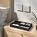 GORESE Faux Leather Valet Tray for Men, Stackable Jewelry Trays Drawer Organizer Tray Nightstand Organizer for Men, EDC Tray for Key, Wallet, Sunglass, Watch, Coin, Phone, Cologne - Black