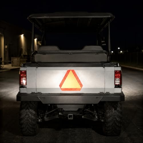 Image of IGNIXIA (Pack of 10) Slow Moving Vehicle Sign, PVC Vinyl Decal Slow Moving Vehicle Triangle Sticker, 14 inchx 16 inch Inches Orange base with Reflective border, UTV, safety Triangle signs (10)