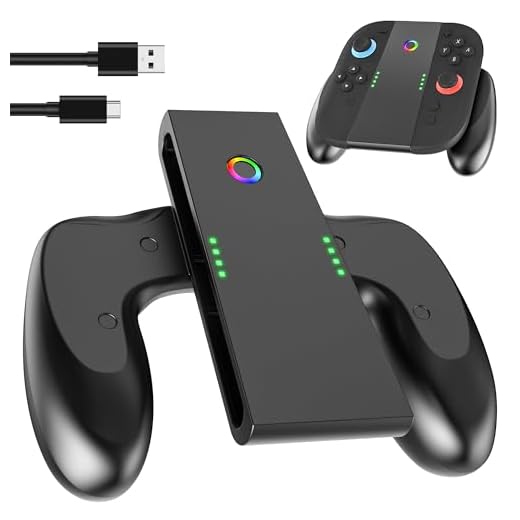 FUNDIARY Switch 2 Charging Grip with USB-C Cable and Charging Light Indicators