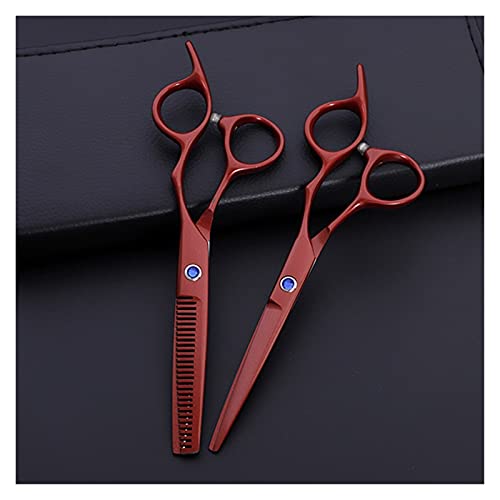 Coupe de cheveux à la maison avec les ciseaux de coiffure rouge vin - 3