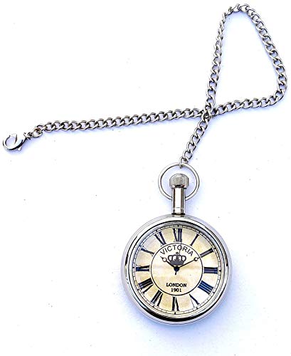 K V HANDICRAFTS Replica Classic Nickle Victoria London 1901 Dial - Antique Pocket Gandhi Watch Royal Look Indian Handicraft Gift Item (B088VG186N) Amazon Price History, Amazon Price Tracker