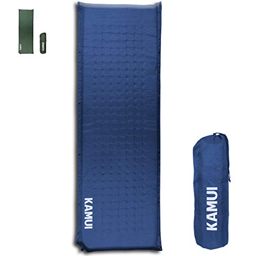 KAMUI Self Inflating Sleeping Pad - 2 Inch Thick Camping Pad Connectable with Multiple Mats for Tent and Family Camping (Blue)