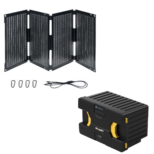 Image of BougeRV Bundle-2 Items 173Wh Detachable Batteryand 50W Fiberglass Solar Panel