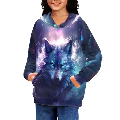 Image of GLUDEAR Teen Boys Girls Novelty Animal Galaxy Hoodies Sweatshirts Pullover