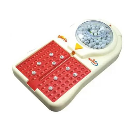MIXEL Electric Bingo Lotto Game, Encouraging Strategic Thinking, Focus, Educational Play, 90 Balls And 48 Cards, Ergonomic Design, Perfect For Family Nights, Parties, Classrooms, Compact And Portable