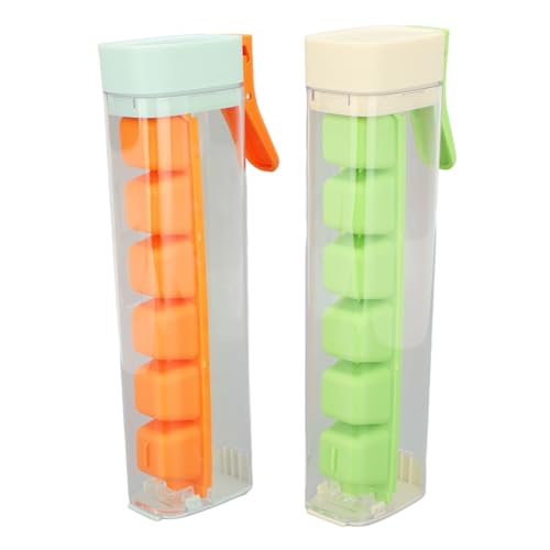 Bandejas reutilizables para cubitos de hielo con tapas y contenedor |6 Rejillas Formas de Silicona de Fácil Liberación para Cócteles/Bebidas de Frutas/Congelador |Paquete de 2