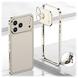 Ultra-Thin Metal Frame Heat Dissipation Case With Lens Protector For Iphone 17 Pro Max 17 Air (for 17,Titanium)