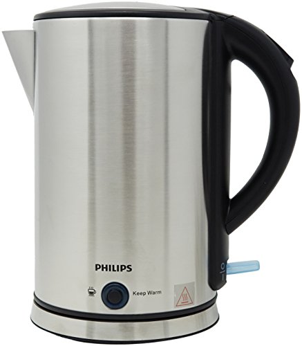 Philips Viva Collection HD9316/03 - Kettle 1.7L 1800W Double Housing Keep-Warm Function Stainless Steel One-Touch Spring Lid Strix Controller Cord Winder