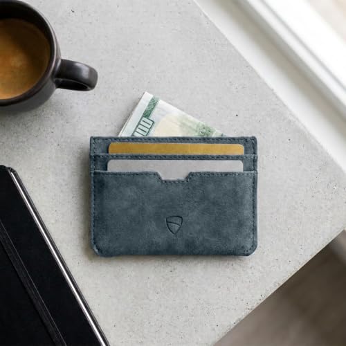 Image of Vaultskin MOORGATE Slim Card Holder - Minimalist Leather Wallet with RFID Blocking, Front Pocket Credit Card Case for Men & Women