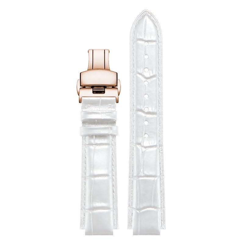 Bracelet montre cuir convexe Ulysse Nardin Marine 6300 blanc 24mm