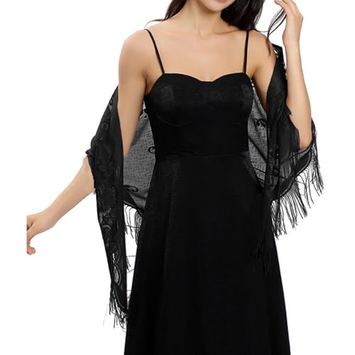 Women’s Vintage Floral Shawls and Wraps Hollow Out Scarves for Evening Dresses Triangle Shawl Fringed Evening Cape4