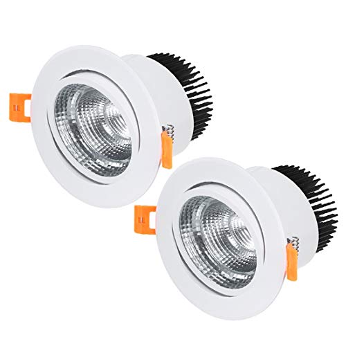 New Lon0167 2pcs 138mm Featured Dia. 15W COB reliable efficacy Downlight Housing Recessed Spotlight Lamp Shell White(id:32c 65 76 669)