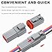 ATMLCOER Deutsch DT 6 Pin Connector, 6 Way DT Automotive Waterproof Electrical Connector Male Female Plug Wiring Harness with 16AWG Cable Wire,for Car,Truck,Boats,LED Work Light（2 Pairs