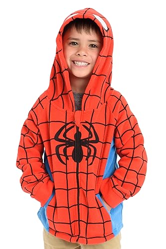 Image of Cuddle Club Spiderman Baby Fleece Jacket - 3-6 Months Zip Up Hoodie for Girls & Boys - Kids Winter Sweater