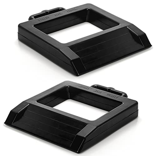 Yesland 2 Pack Rubber Pallet Jack Chock 14.2 x 11.5 x 2 Inch Heavy Duty Pallet Truck Stopper Black Wheel Stop Chock for Truck Pallet Jack