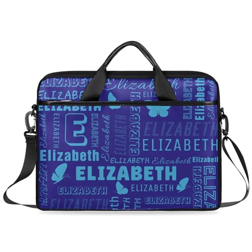 Custom Name 15 Inch Laptop Bags with Butterfly Personalized Laptop Carrying Case