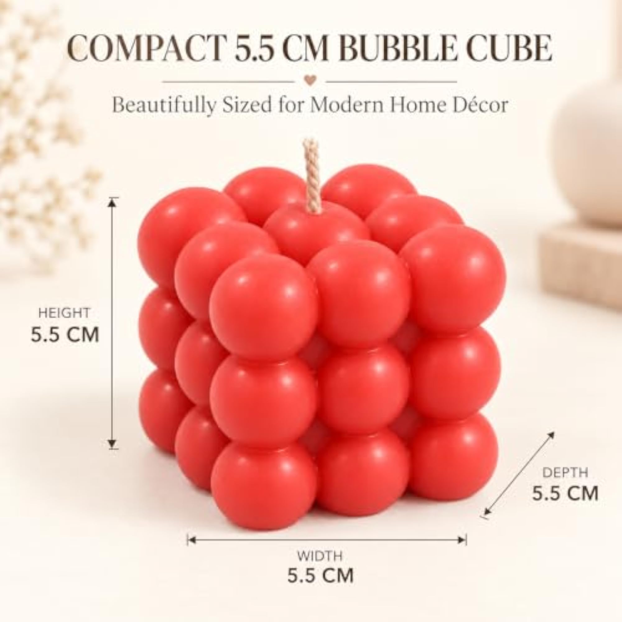 Advik Bubble Cube Candle, Decorative Candle for Home Décor
