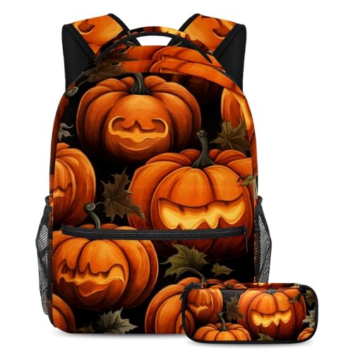 Ensemble cartable citrouilles d'Halloween pour ranger toutes les affaires