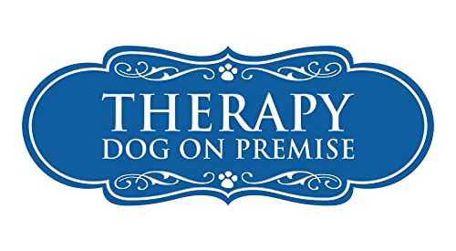 Motto Lita Designer Paws, Therapy Dog on Premise Sign (Blue) - Large