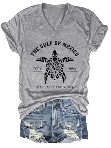 Gulf of Mexico Tshirt Gulf of Mexico Stay Salty Resistance Shirt Mexican Tops Summer Holiday Tees
