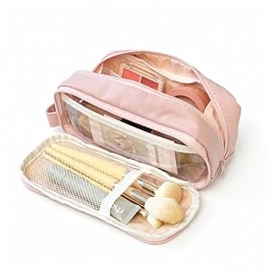 Naapesi Großes Federmäppchen Rosa für Mädchen, Wasserdichtes Etui mit Tragegriff, Minimalistisches Schlampermäppchen & Federtasche für Schule & Büro