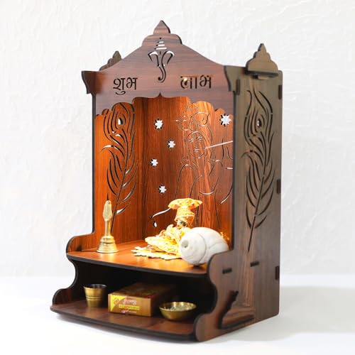 Sehaz Artworks Pooja Mandir for Home Big Size | Puja Mandir for Home Wall Mounted | Pooja Stand | Wooden Temple