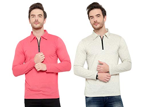 Image of Men's Full Sleeve Zip Collared Neck Pack of 2