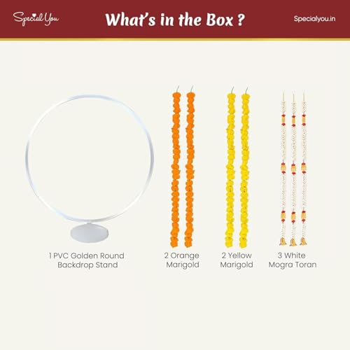 Image of Special You Ganesh Chaturthi Decoration Items for Home, PVC Backdrop Stand for Pooja Room Decoration Items for Diwali Festival, Ganesh Chaturthi mandap for Pooja Decorations- 8 pcs