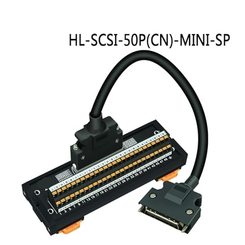 Módulo conector hembra MDR de 50 pines y bloque de terminales SCSI para riel DIN 4