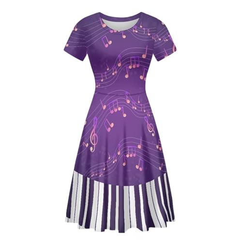 Image of POLERO Sunflower Dress for Women Floral Summer Dresses Short Sleeve Casual Sundresses Midi Dresses
