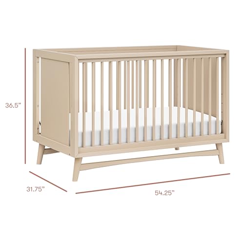 Image of Babyletto Peggy 3-in-1 Convertible Crib with Toddler Bed Conversion Kit in Taupe, Greenguard Gold Certified