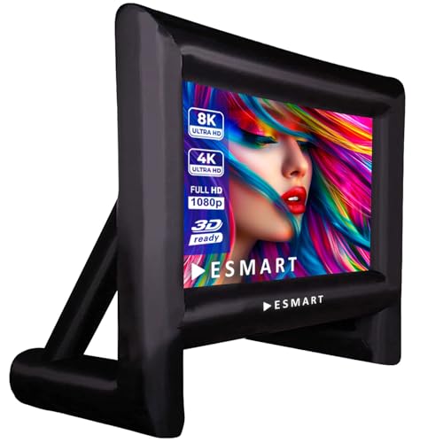 ESMART Public AIR 14 Aufblasbare Outdoor Leinwand 247 x 137 cm (110) 16:9 | Beamer & Kino Leinwand mit Luftgebläse & Tragetasche | Front- & Rückprojektion | schneller Aufbau | Gartenkino & Events