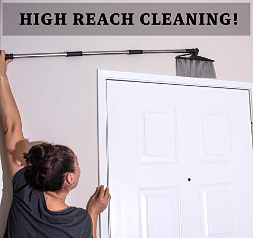Gamli Broom And Dustpan Combo Set - Rotatable Wisp Cleaning For Kitchen Floor, Indoor, Hardwood Floors, Industrial, Lobby. Adjustable Broom Pole, Windproof Dustpan - Free Broom Holder #TOP5